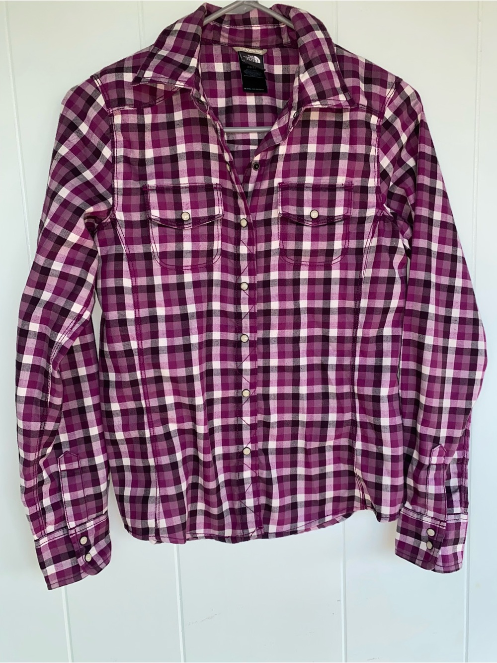 The North Face Women's Plum & White Plaid Button-Up Shirt